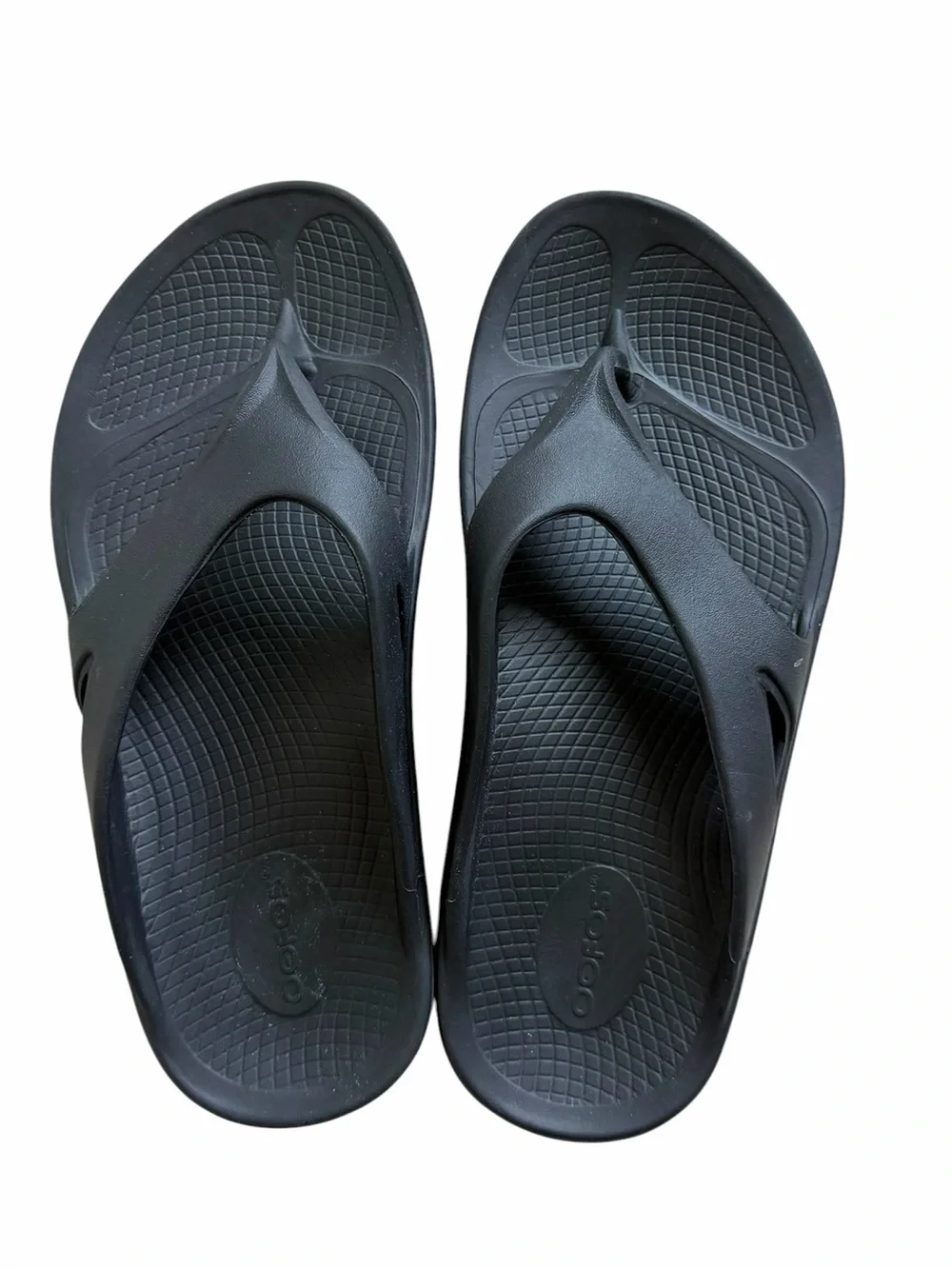 OOFOS OORiginal Recovery Sandals M8 W10 Black Flipflop Lightweight Cushion